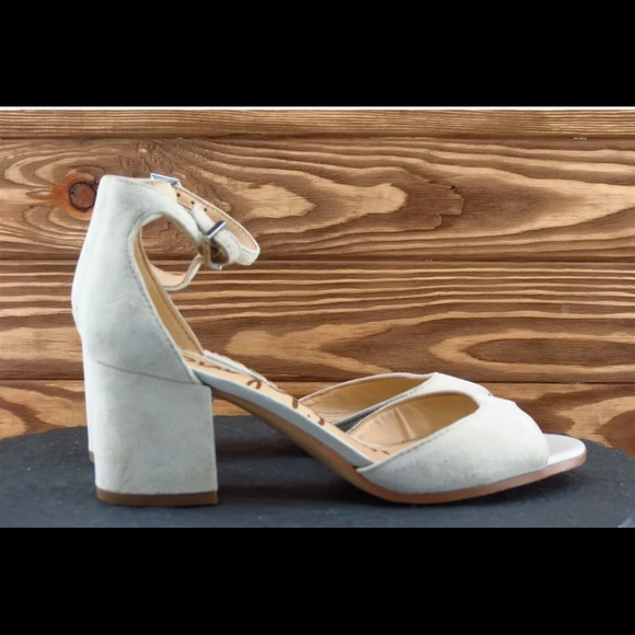 Sam Edelman Susie Suede Sandal Ivory 6.5 - Picture 2 of 6